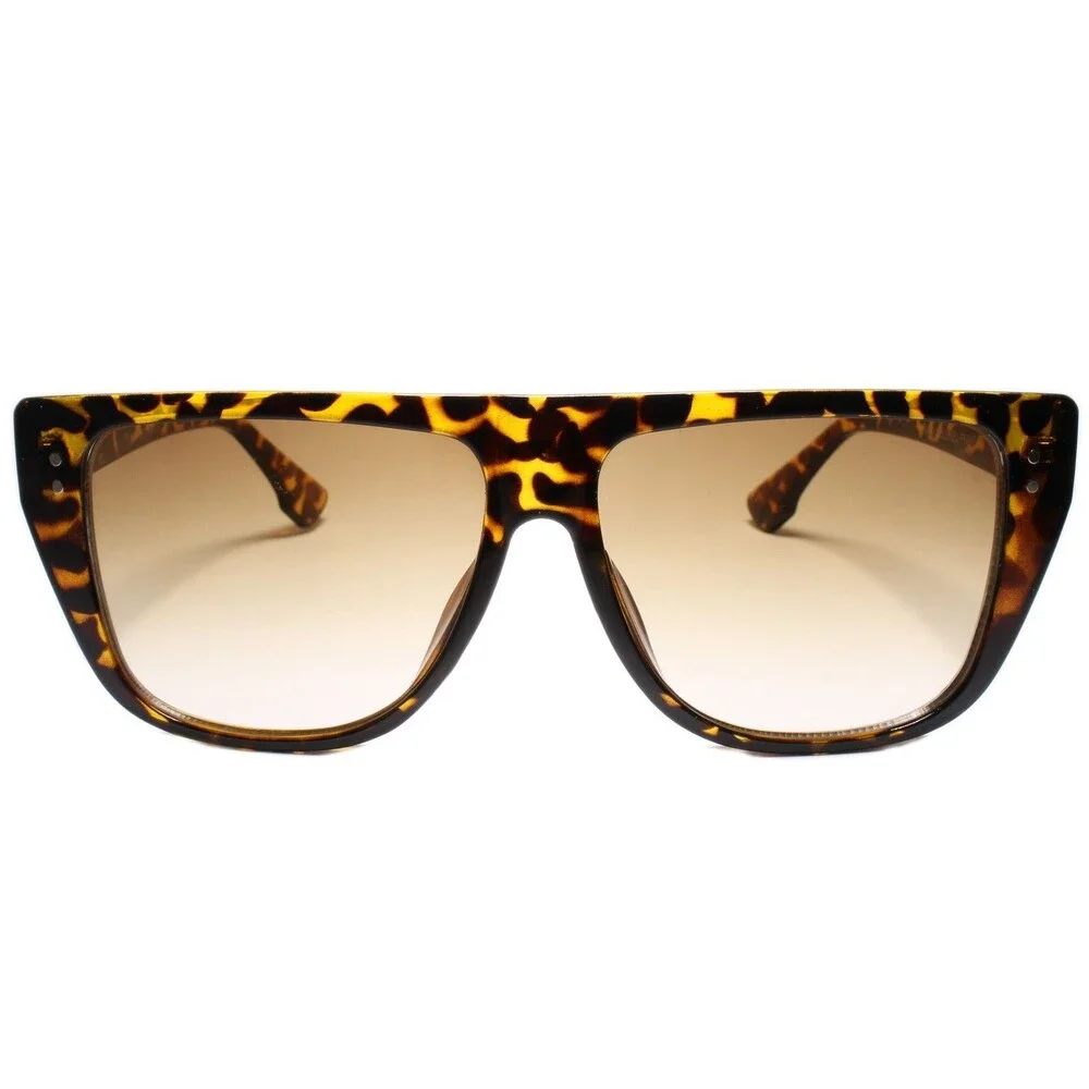 Classic Retro Hip Hop Rapper Style 80s 90s Sunglasses Large Brown Tortoise Frame